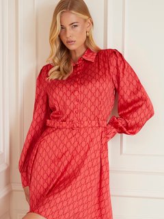 Luxusní Monogram šaty, Červená barva, 40, 42