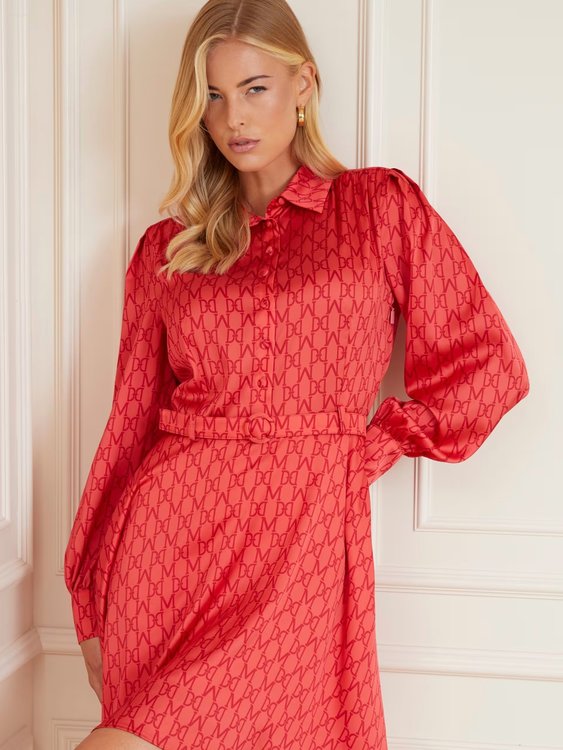 Luxusní Monogram šaty, Červená barva, 40, 42