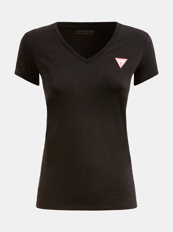 Triangle Logo triko – Guess, Černá barva Ženy