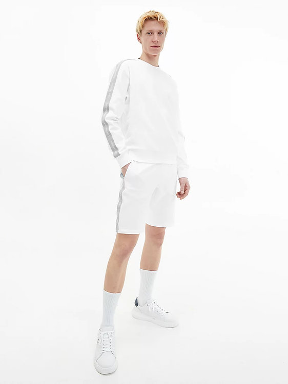 Luxusní Contrast tape mikina, Bílá barva, M, L