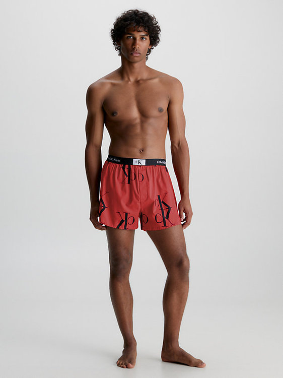 96 Woven trenky Červená barva Muži