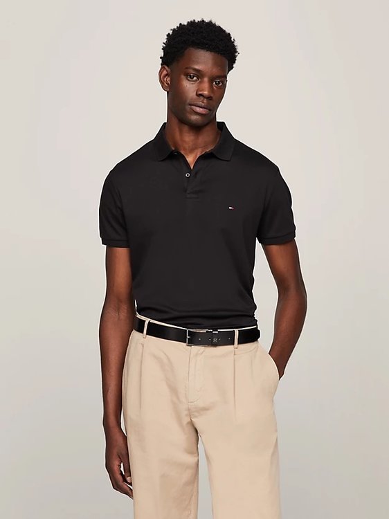 Tommy Hilfiger – Essential Regular Fit polo, Černá barva
