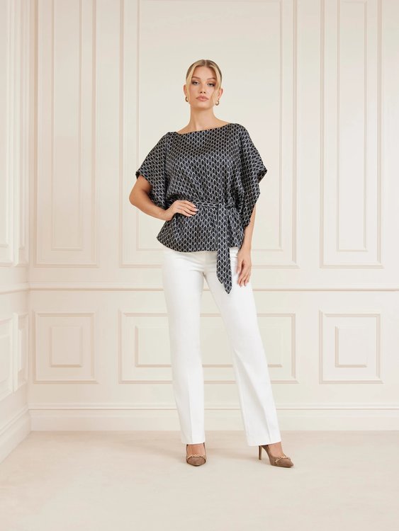 Módní Josette košile, Černá, Multi barva, 2024