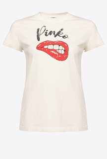 Pinko – Kiss logo triko, Bílá barva