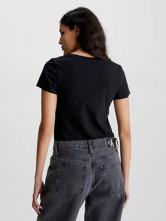 Rood triko – Calvin Klein Jeans, Černá barva Ženy
