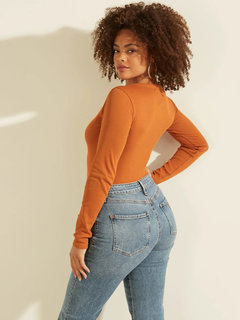 Guess – Top s dlouhým rukávem, Oranžová barva 1