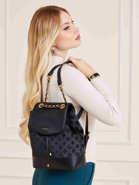 Módní Kimi velvet batoh, Černá barva, 2022 1