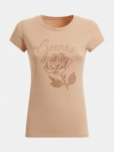 Luxusní Rose triko, Béžová barva, XS, S, M, L, XL