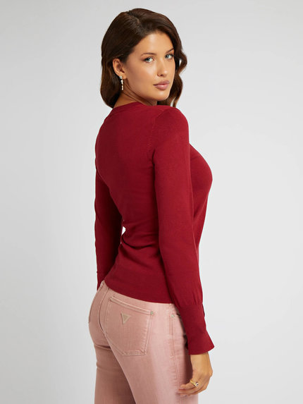 Luxusní Elinor svetr, Červená barva, XS, S, M, L, XL