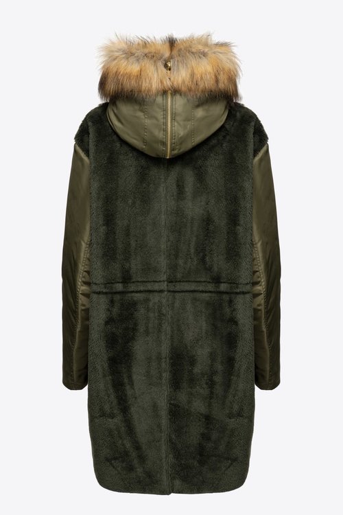 Pinko, Hnědá, Khaki, Zelená barva Paquita bunda