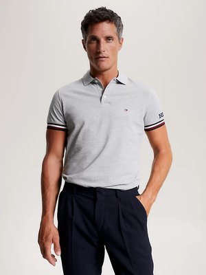 Tommy Hilfiger – Monotype Cuff polo, Šedá barva