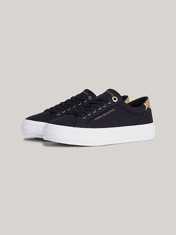 Essential Vulc Canva tenisky – Tommy Hilfiger, Modrá barva Ženy