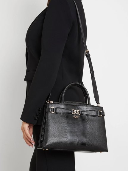 Módní HWKG9333060-BLA STŘEDNÍ KABELKA, Černá barva, 2024