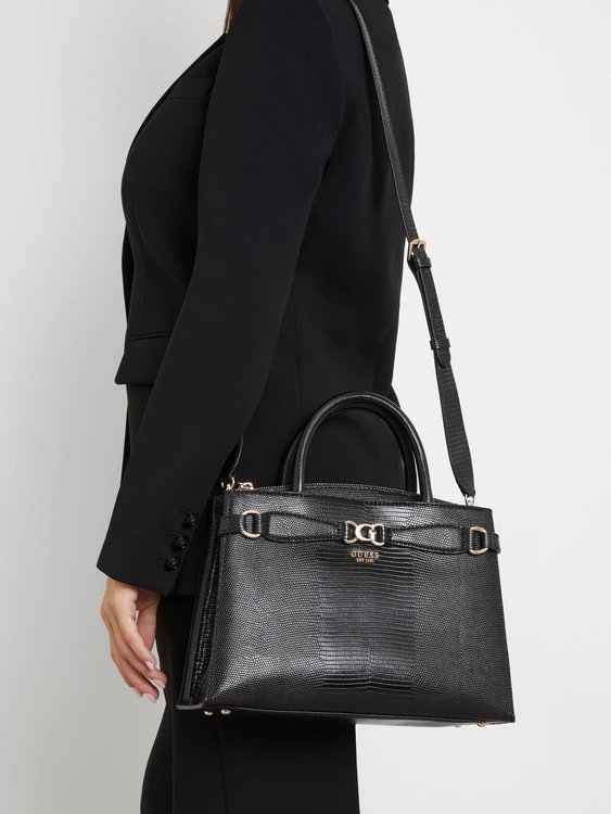 Módní HWKG9333060-BLA STŘEDNÍ KABELKA, Černá barva, 2024