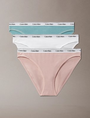Calvin Klein Underwear – Modern Logo bikiny 3ks, Bílá, Modrá, Růžová barva