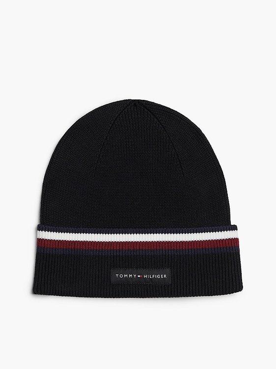 Tommy Hilfiger – TH Corp Love čepice, Černá barva