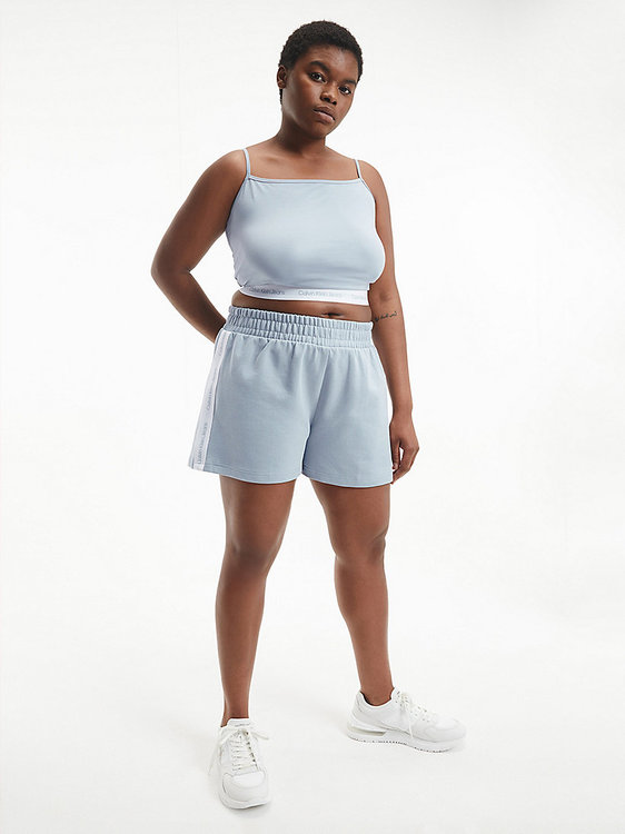 Side logo šortky – Calvin Klein Jeans, Modrá barva Ženy