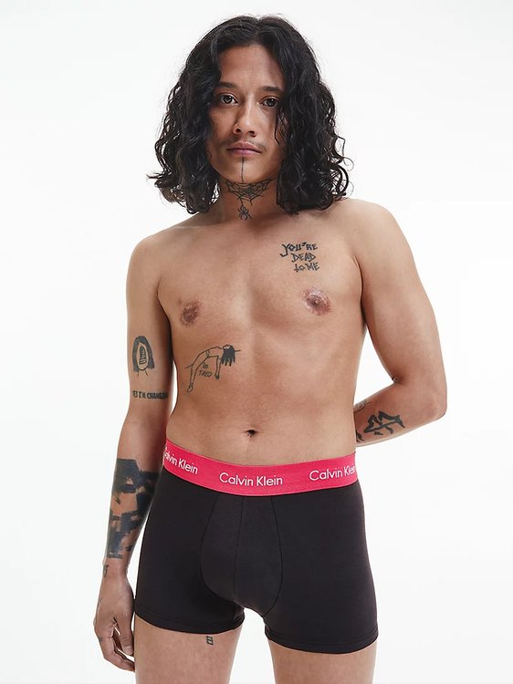 Luxusní Cotton Stretch boxery 5ks, Černá, Růžová barva, S, M, L, XL