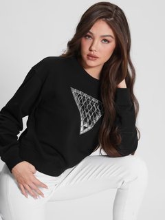 Crystal Mesh mikina Černá barva Ženy