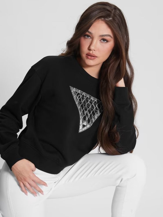 Crystal Mesh mikina Černá barva Ženy