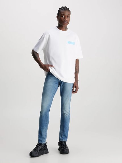 Módní Oversized Stacked triko, Bílá barva, 2023