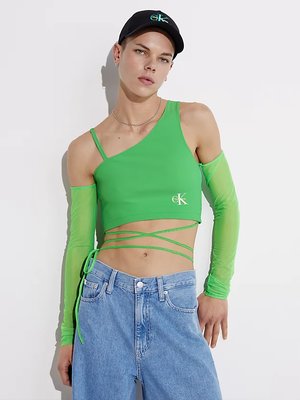 Calvin Klein Jeans – Mesh top, Zelená barva