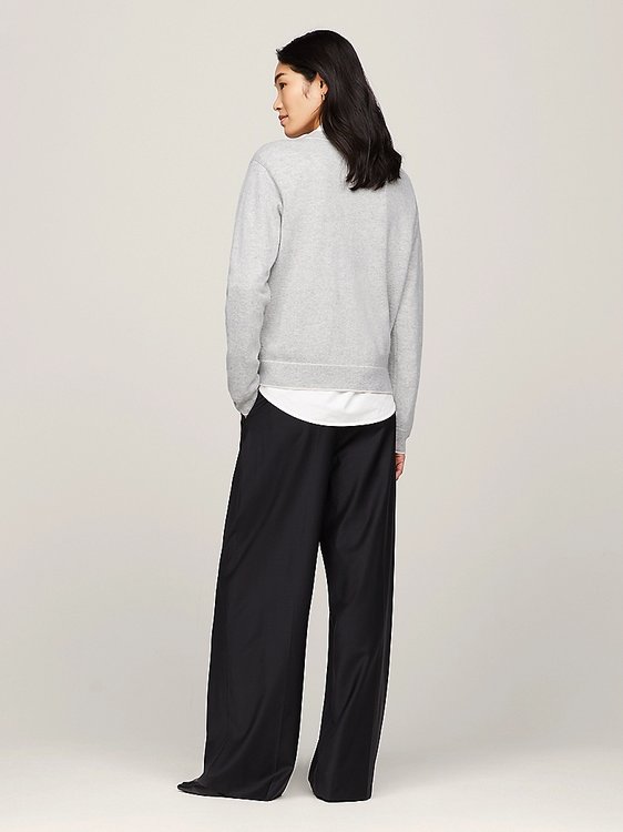 Módní Cashmere svetr, Šedá barva, 2023