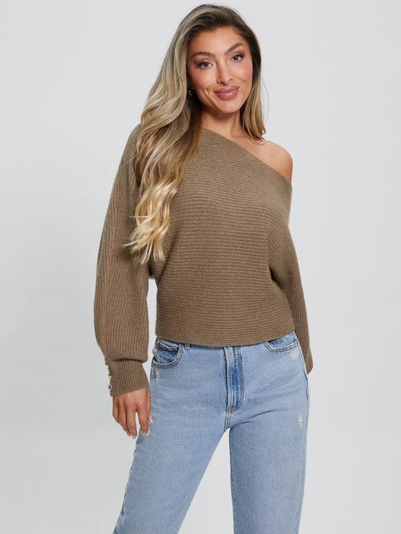 Isadora svetr – GUESS, Hnědá barva Ženy