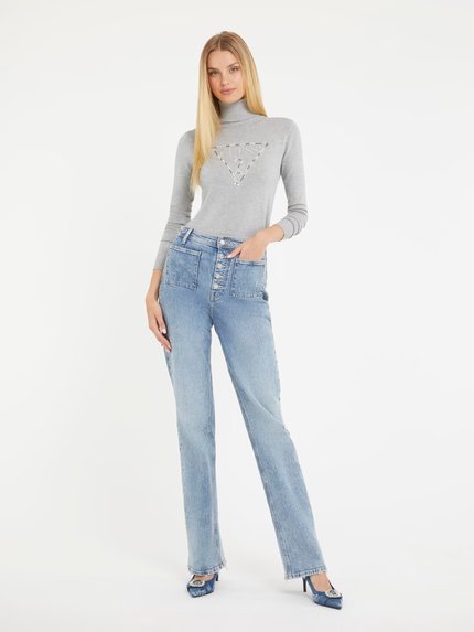 Módní Gisele svetr, Šedá barva, 2023