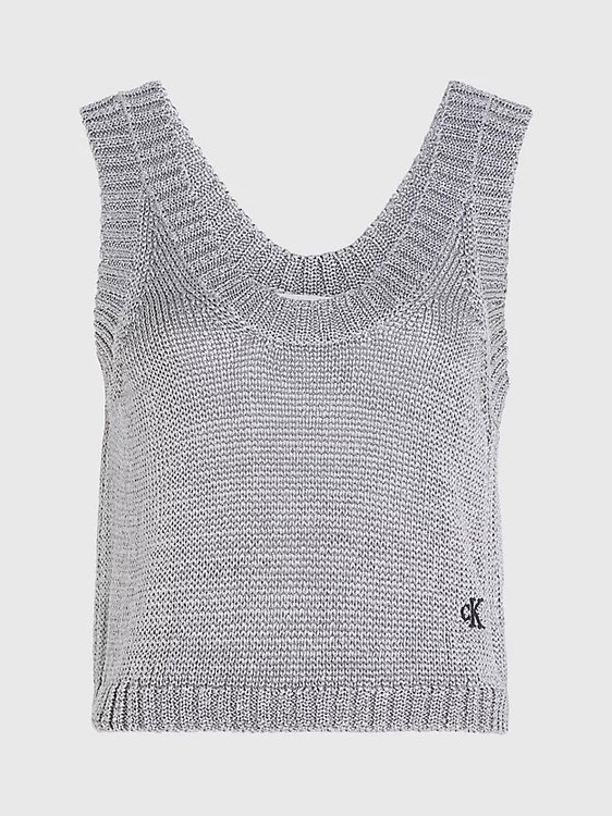 Metallic Sweater top Šedá, Stříbrná barva Ženy