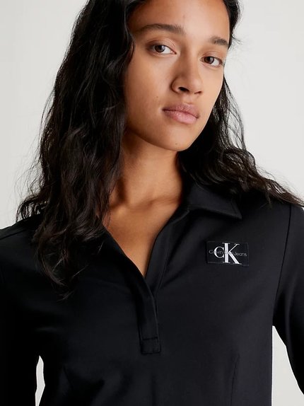 Módní Polo Collar Milano triko, Černá barva, 2024