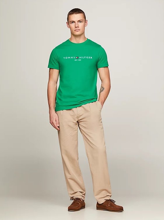 Tommy Logo triko – Tommy Hilfiger, Zelená barva Muži