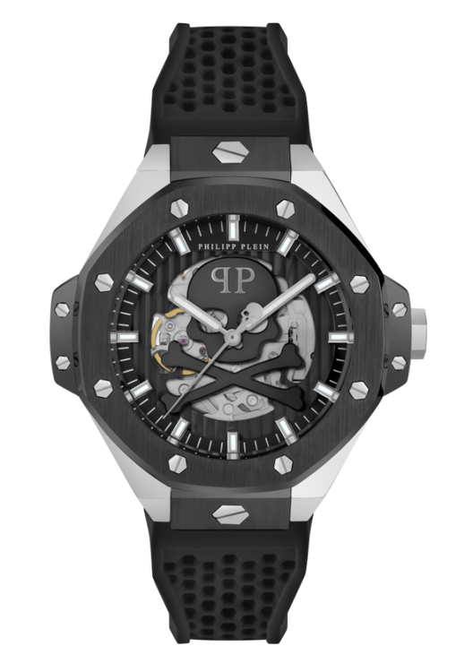 Philipp Plein – $KELETON ROYAL hodinky, Černá, Stříbrná barva