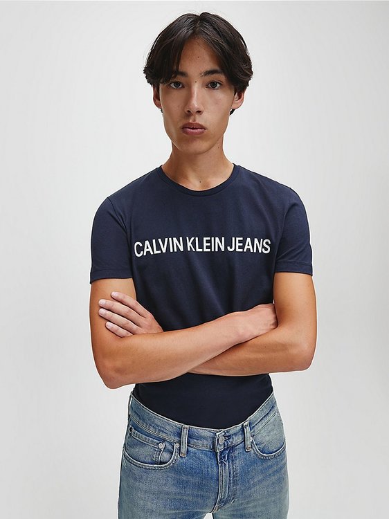 Calvin Klein Jeans – Triko - Core Institutional Logo S, Modrá barva
