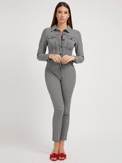 Guess – Zoe kalhoty, Bílá, Černá barva 2