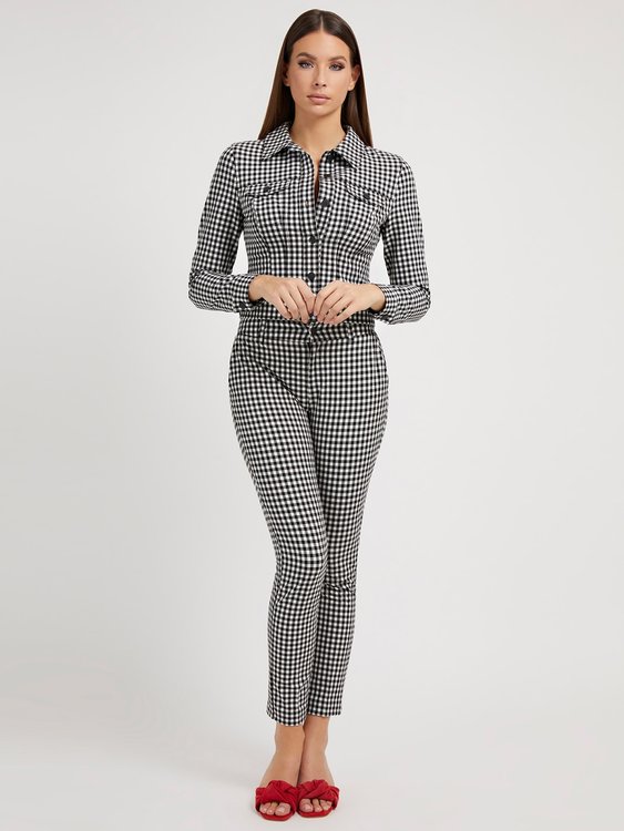 Guess – Zoe kalhoty, Bílá, Černá barva 2