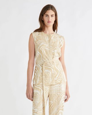 Calvin Klein – Wave Print top, Béžová barva