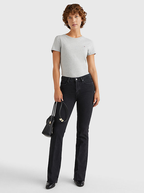 Módní Heritage Crew Neck triko, Stříbrná barva, 2023