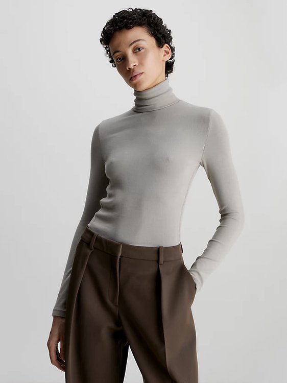 Calvin Klein – Modal Rib triko, Šedá barva