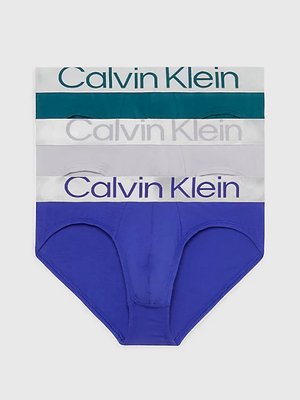 Calvin Klein Underwear – Reconsidered slipy 3ks, Modrá barva