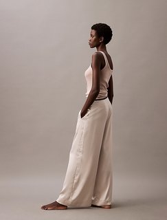 Luxusní Satin kalhoty, Béžová barva, XS, S, M, L