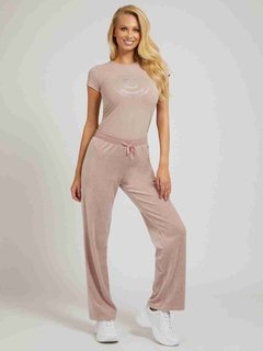 Guess – G-charm logo tepláky, Růžová barva 2