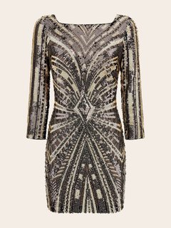 Luxusní Come To Me šaty, Černá, Hnědá barva