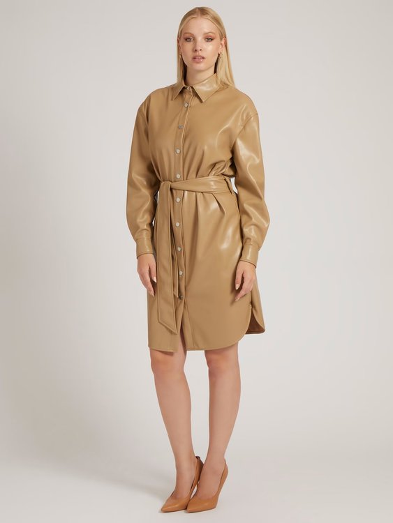 GUESS – Eudokia šaty, Hnědá barva