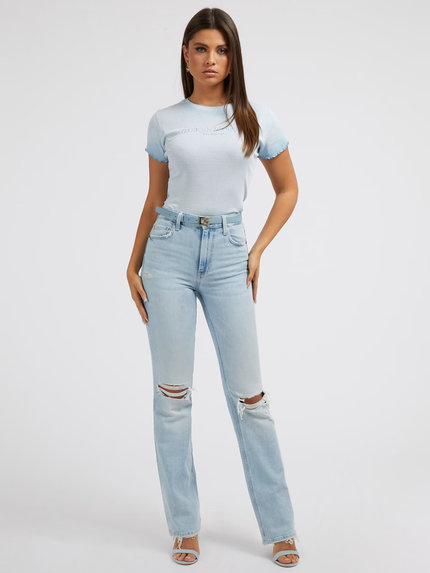 Módní Edurne triko, Modrá barva, 2023