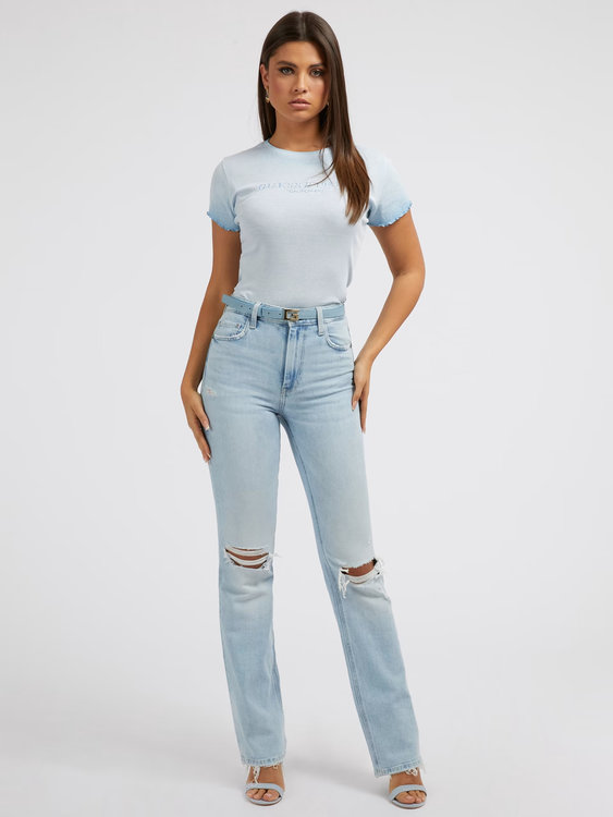 Módní Edurne triko, Modrá barva, 2023