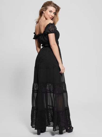 Módní Zena šaty, Černá barva, 2023