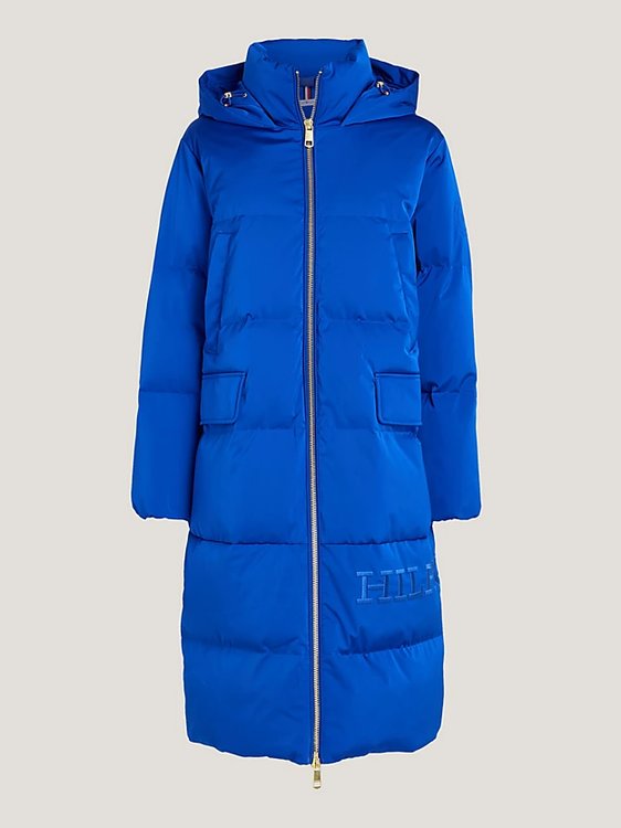 Sateen Hooded bunda Modrá barva Ženy