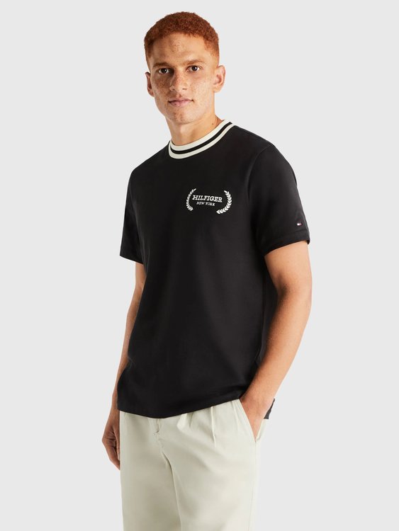 Tommy Hilfiger – Laurel Tipped triko, Černá barva