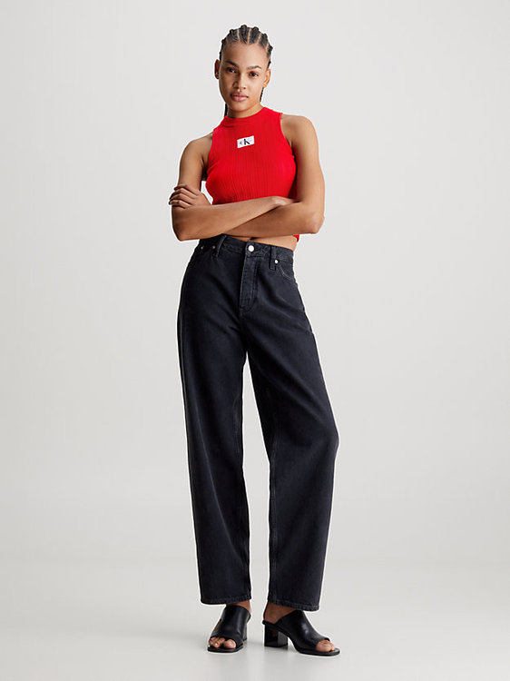 Luxusní Woven Label top, Červená barva, XS, S, M, L